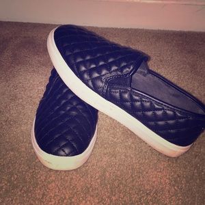 Faux quilted leather loafers